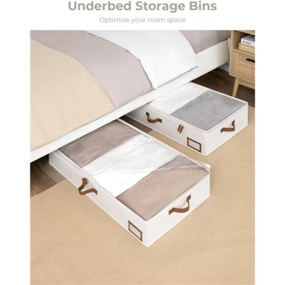 Underbed Storage Box, Under Bed Clothes Organizer With Sturdy Structure - Picture 5 of 8